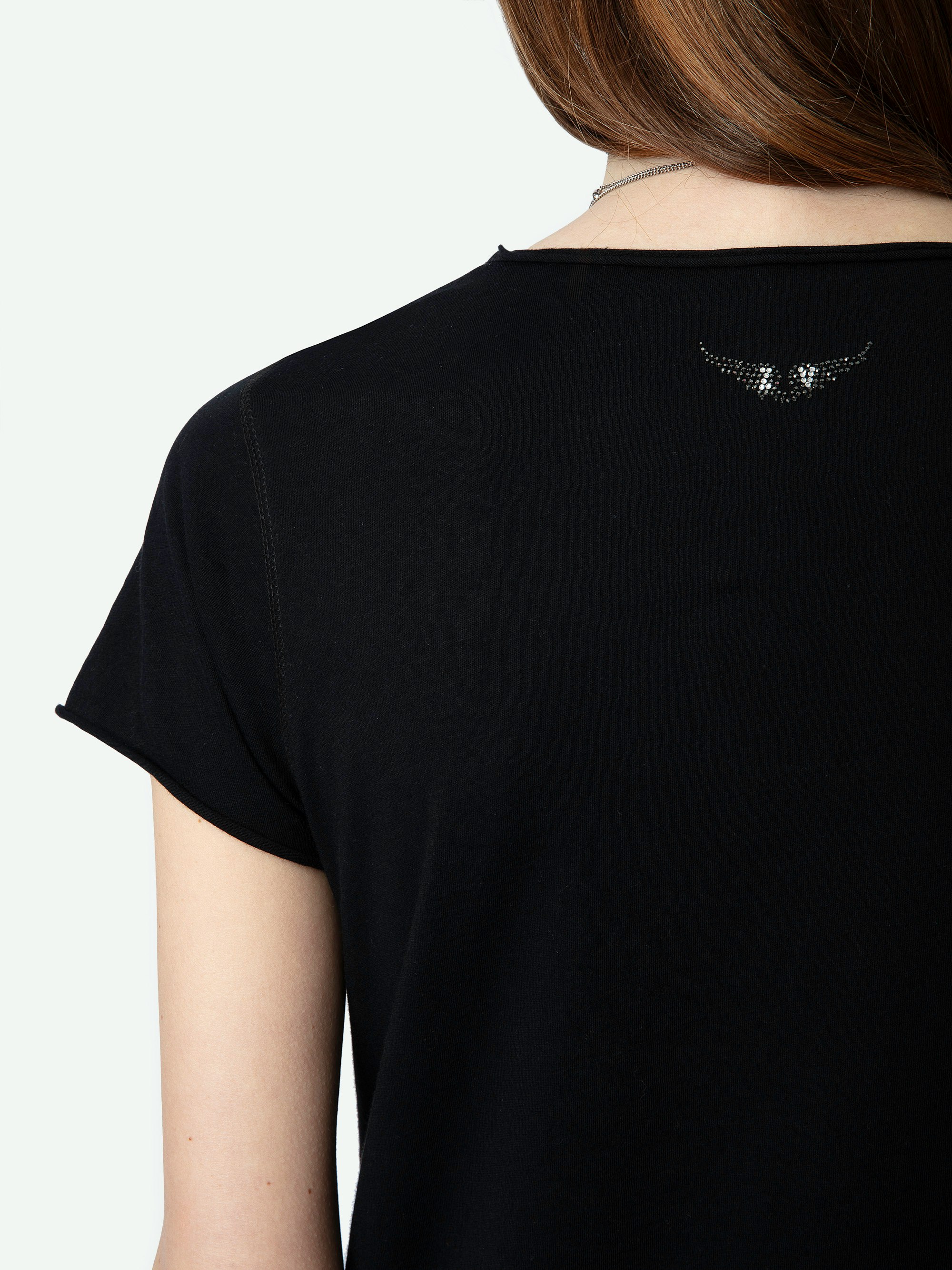 Women's Black Organic Cotton Tunisian T-shirt | Zadig&Voltaire