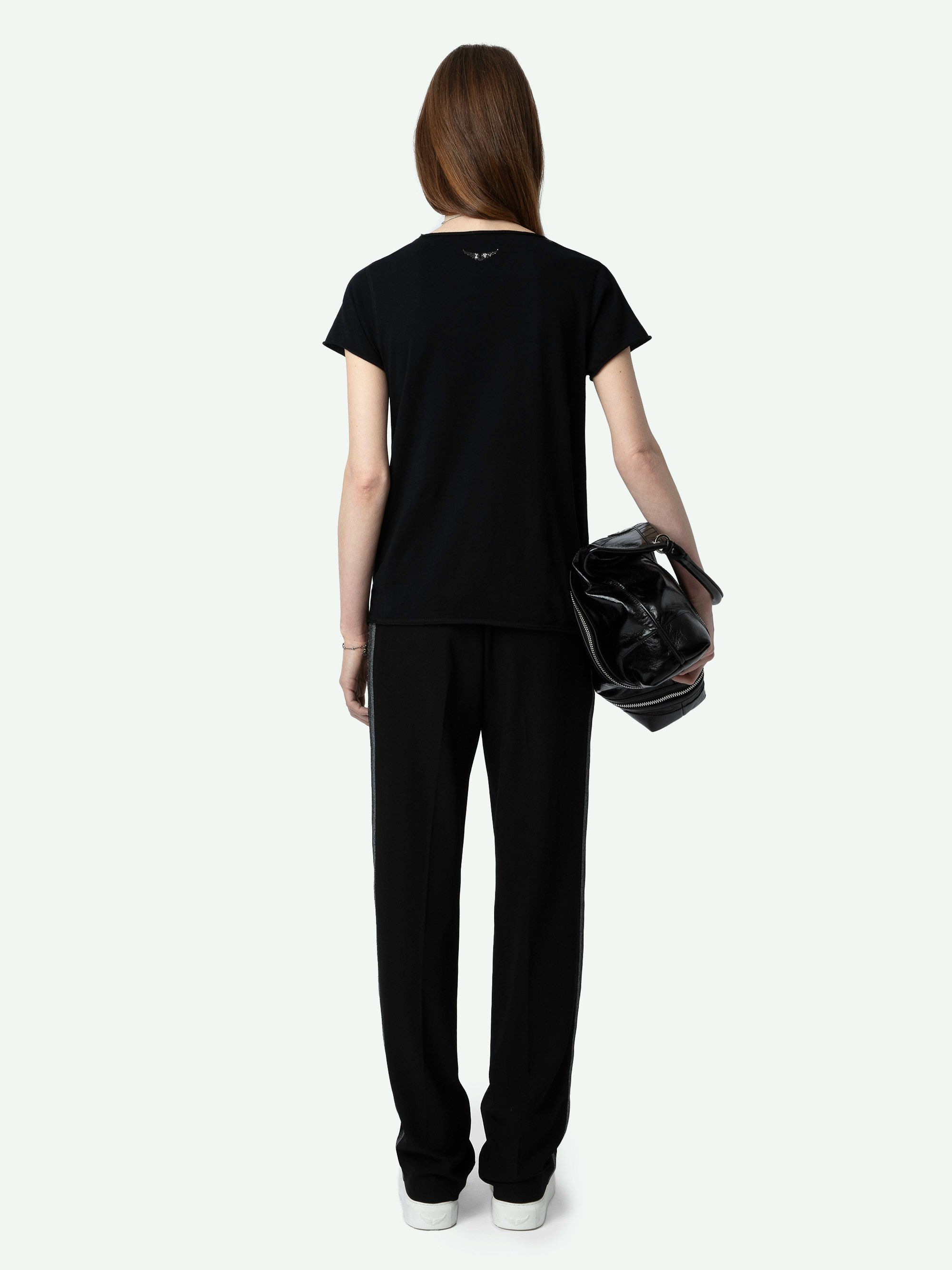 Women's Black Organic Cotton Tunisian T-shirt | Zadig&Voltaire