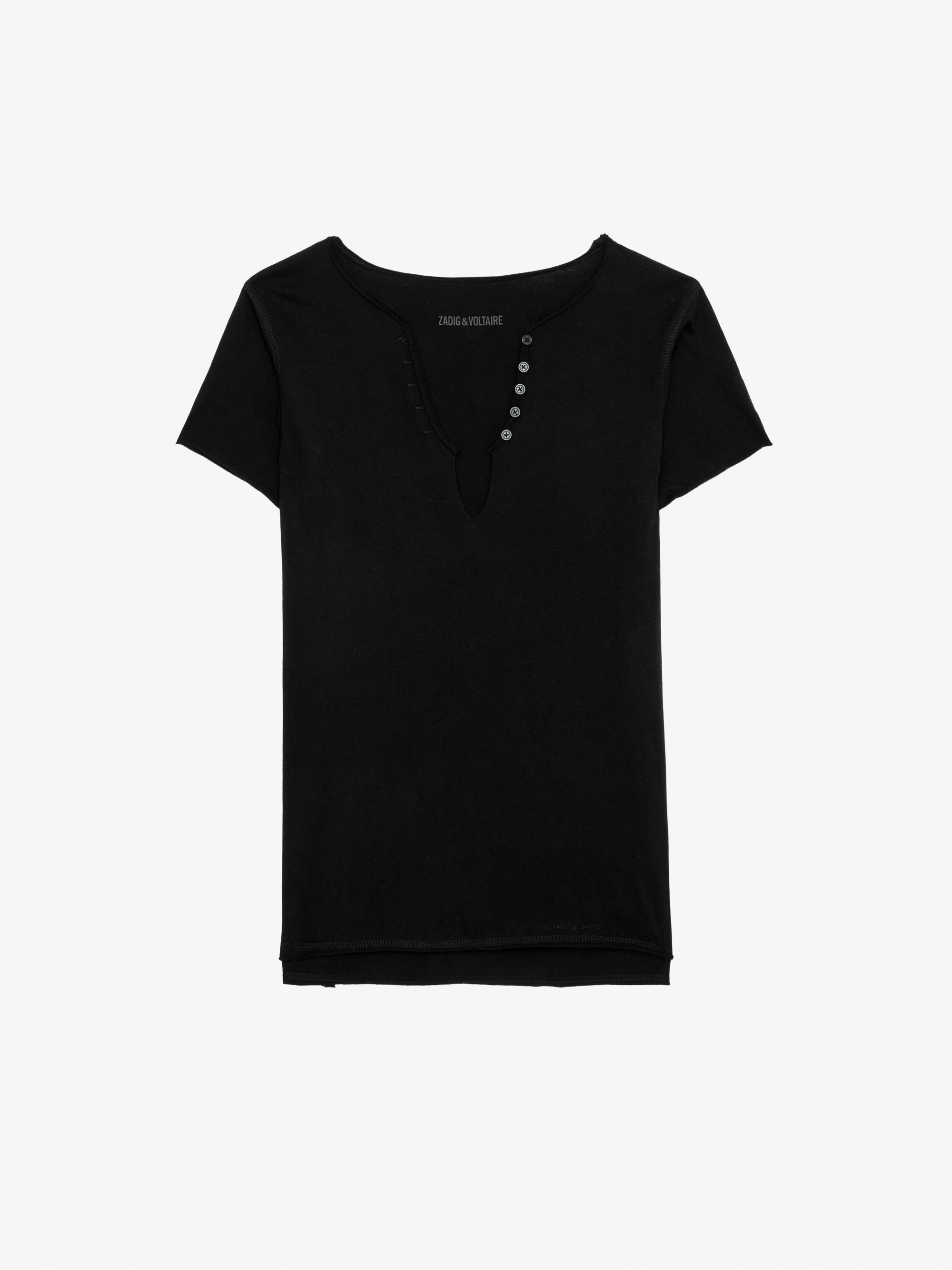 ZADIG & VOLTAIRE トミ クルネック Tシャツ JMTS016630 ENCRE Men's White Rock'N'Roll T-shirt | Zadig&Voltaire