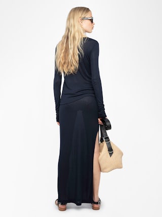 Tunisian Tina - Long-sleeved Tunisian with wing fastenings.