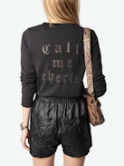 Henley Fishnet T-shirt - Long-sleeve henley t-shirt with fishnet detailing on the back.