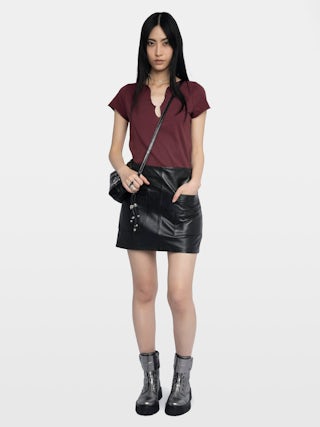 Tunisien Tuni - Tunisien manches courtes avec broderie et strass au dos.