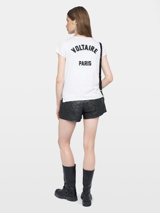 Henley T-shirt Tuni - Short-sleeve Henley shirt with embroidered patch on the back.