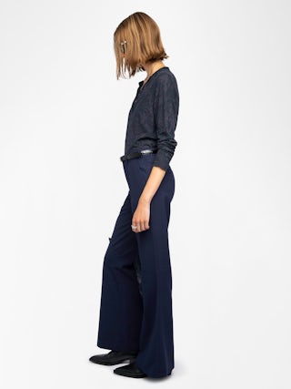 Henley Long-Sleeve T-Shirt - Long-sleeved Henley T-shirt in dévoré cotton.