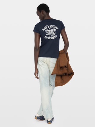 Serafino - Serafino a girocollo, maniche corte, stemma sul retro.