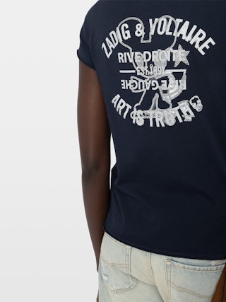 Serafino - Serafino a girocollo, maniche corte, stemma sul retro.