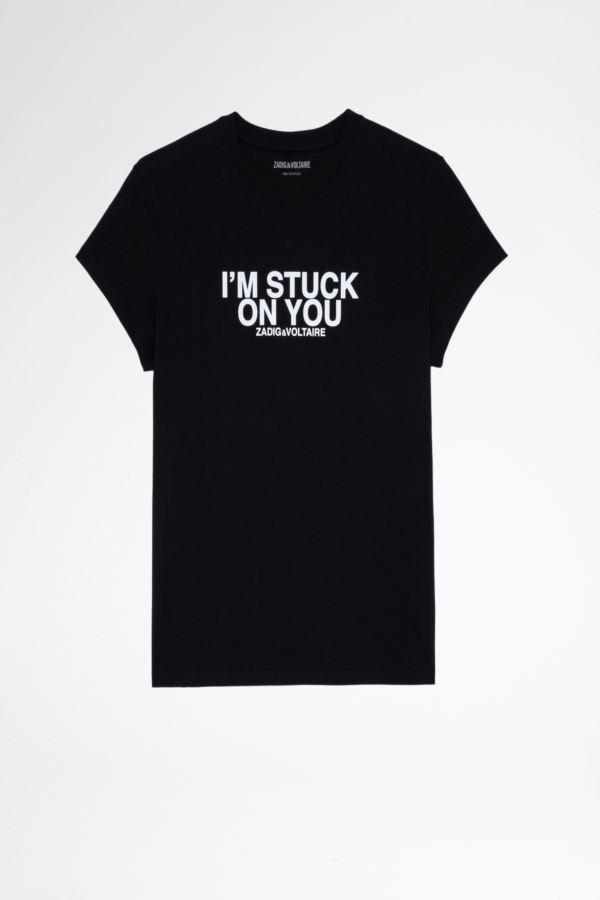 Camiseta Zoe Photoprint Camiseta negra de mujer de algodón con estampado Cactus. Confeccionado con fibras procedentes de la agricultura ecológica.