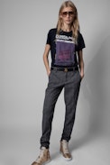 T-Shirt Zoe Photoprint - T-shirt en coton bleu marine print Love Yourself Femme. Fait avec des fibres issues de l’agriculture biologique