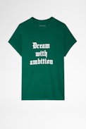 Camiseta Zoe - Camiseta de mujer de algodón verde Dream with ambition. Confeccionado con fibras procedentes de la agricultura ecológica.