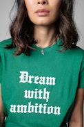 Camiseta Zoe - Camiseta de mujer de algodón verde Dream with ambition. Confeccionado con fibras procedentes de la agricultura ecológica.