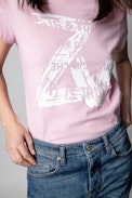 Zoe ZV New Blason T-shirt - Women's light pink cotton T-shirt with ZV print