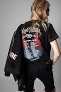 Tom T-Shirt - Women's black cotton world tour T-shirt. This product is GOTS certified and made with fibers from organic farming.