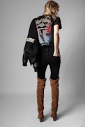Tom T-Shirt - Women's black cotton world tour T-shirt. This product is GOTS certified and made with fibers from organic farming.