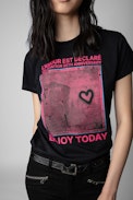 Zoe Photoprint T-shirt - Women's black cotton T-shirt with photoprint