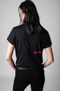 Zoe Photoprint T-shirt - Women's black cotton T-shirt with photoprint