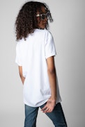 Camiseta Tom Compo Cheval - Camiseta de algodón blanco con impresión fotográfica de caballo para mujer