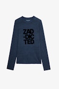 Willy Zaddicted T-shirt - Women’s blue T-shirt with zaddicted appliqué