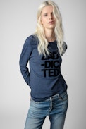 Willy Zaddicted T-shirt - Women’s blue T-shirt with zaddicted appliqué