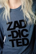 Willy Zaddicted T-shirt - Women’s blue T-shirt with zaddicted appliqué