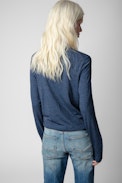 Willy Zaddicted T-shirt - Women’s blue T-shirt with zaddicted appliqué