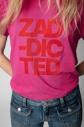 Camiseta Zoe Zaddicted - Camiseta de algodón rosa para mujer con el mensaje «Zaddicted»