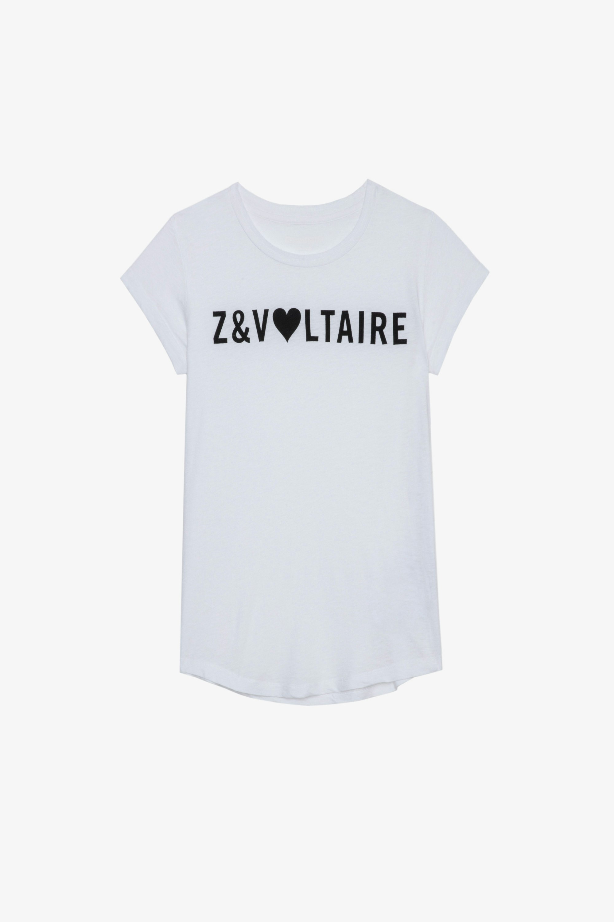 Skinny Z&Voltaire T-shirt - Women's white short sleeved t-shirt with "Z&V♥LTAIRE" print on front.