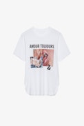 Bow Photoprint T-shirt - Women’s white cotton T-shirt with cake photoprint