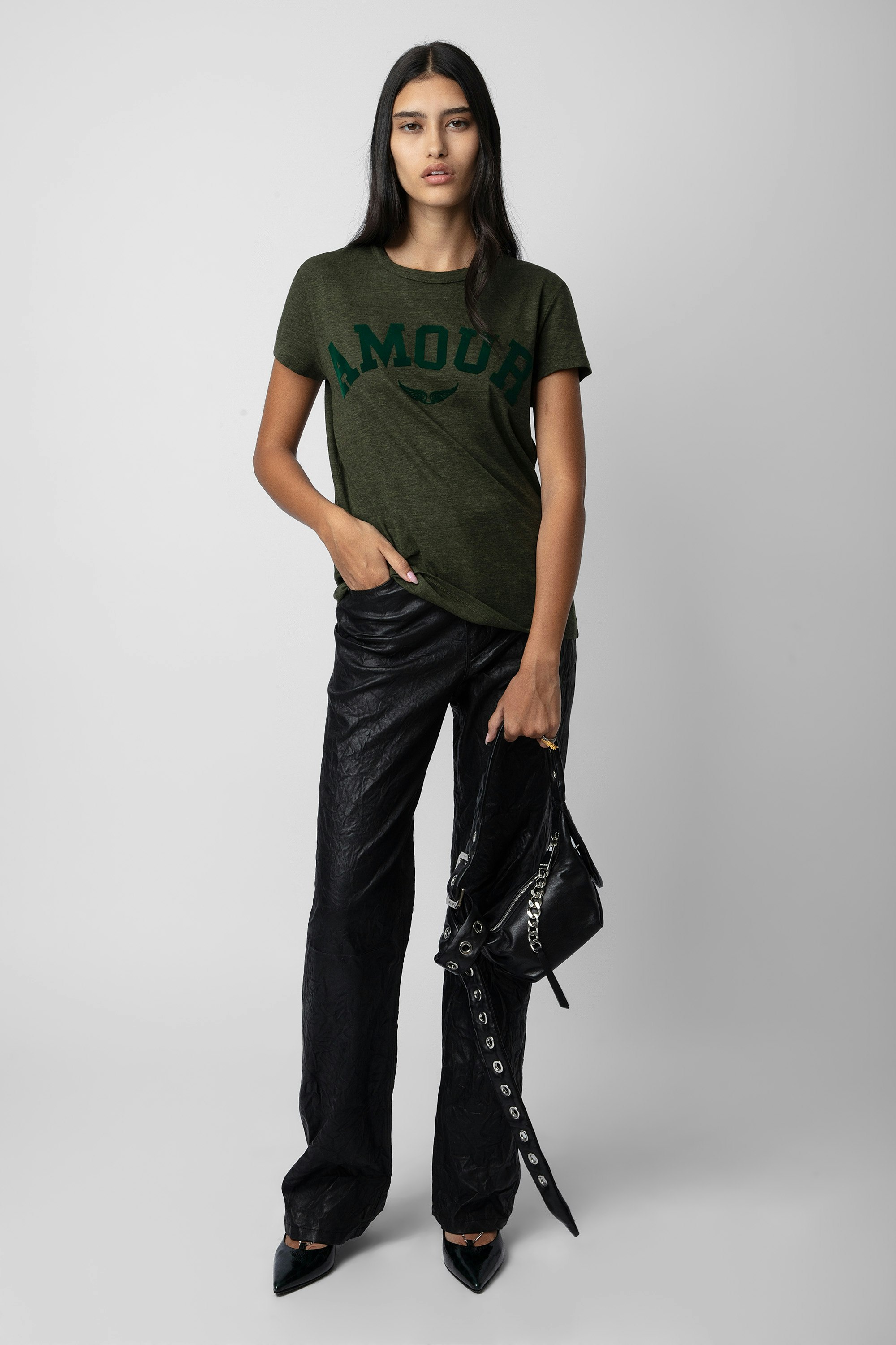 Walk Amour T Shirt t shirt kaki women Zadig Voltaire