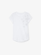 Skinny Stars Diamanté T-shirt - Women's white T-shirt with diamanté stars.