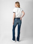 Walk University Diamanté T-shirt - White cotton short-sleeved T-shirt with diamanté-embellished University motif and contrasting trim.