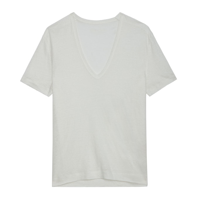 T-shirt Wassa 100% Lin Blanc - Taille XS - Zadig & Voltaire - Modalova