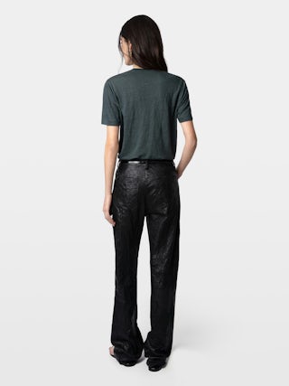 T-shirt Wassa 100% Linen - Short-sleeved V-neck T-shirt.