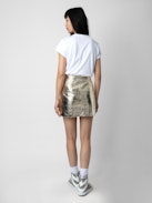 T-shirt Woop Stemma - T-shirt in cotone bianco a girocollo, maniche corte e personalizzazioni create da Humberto Cruz.