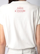 T-Shirt Anya - Weißes Kurzarm-T-Shirt aus Baumwolle mit Ghettoblaster-Fotoprint.