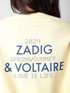T-shirt Tommer - Light yellow cotton short-sleeved T-shirt with diamanté Ghetto Blaster photoprint.