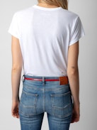 Woop Kiss My Ass T-shirt - Women's white cotton t-shirt with customized details designed by Humberto Cruz.