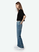 Lennox Cropped Tee - Women's faded black cropped t-shirt.