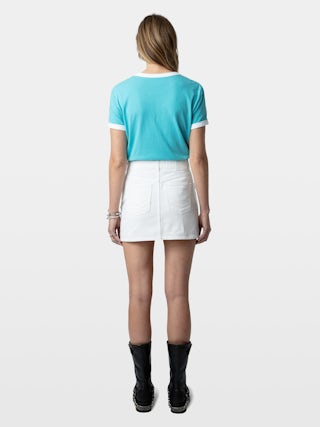 T-shirt Walk - Short-sleeved T-shirt with crest and cherries print.