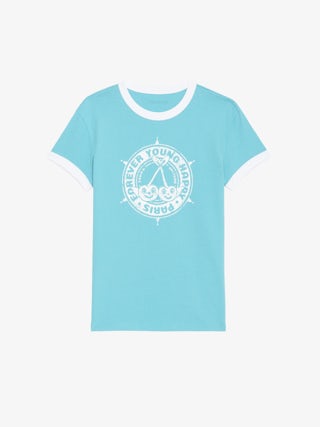 T-shirt Walk - T-shirt à manches courtes avec imprimés blason et cerises.