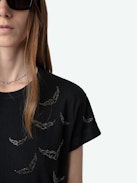 Anya Diamante Wings T-shirt - Short-sleeved baggy T-shirt with diamante wings on the sides.