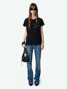 Anya Diamante Wings T-shirt - Short-sleeved baggy T-shirt with diamante wings on the sides.