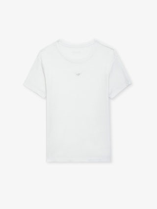 Marta T-shirt - Short-sleeved t-shirt with rhinestone wings on the front.