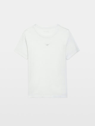 Marta T-shirt - Short-sleeved t-shirt with rhinestone wings on the front.