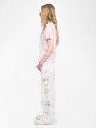 Marta T-shirt - Short-sleeved T-shirt with rhinestone wings on the front.