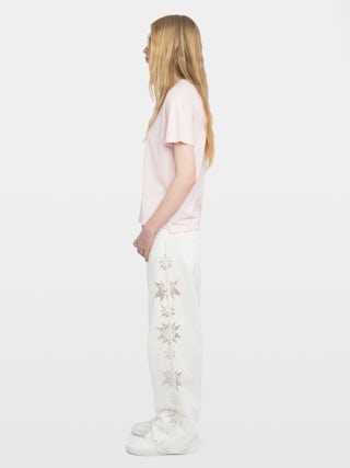 Camiseta Marta - Camiseta de manga corta con alas de estrás en la parte delantera.