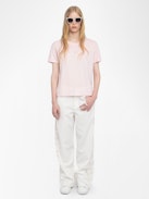 Marta T-shirt - Short-sleeved T-shirt with rhinestone wings on the front.