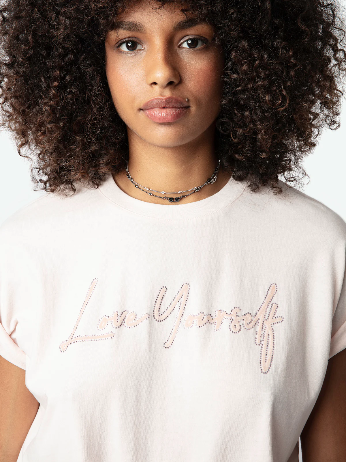 ZADIG & VOLTAIRE STORY PINK COTTON T-SHIRT