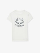 Walk Voltaire Wings T-shirt - Short-sleeved ecru T-shirt with Voltaire print and wings on the front.