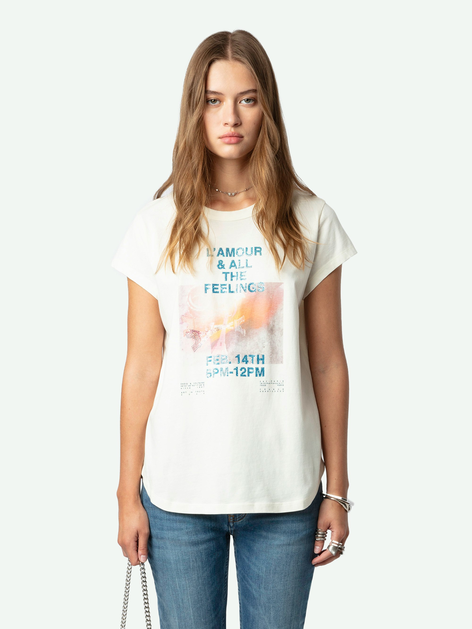 Tシャツ・カットソー ZADIG & VOLTAIRE Woman T-Shirt Beige JWTN02603 102 Zadig &Amp; Voltaire T Shirt Woman Beige – Modishus