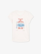 T-shirt Woop Photoprint - T-shirt rosa pallido in cotone biologico a maniche corte, stampa fotografica Concert e ricamo sul davanti.